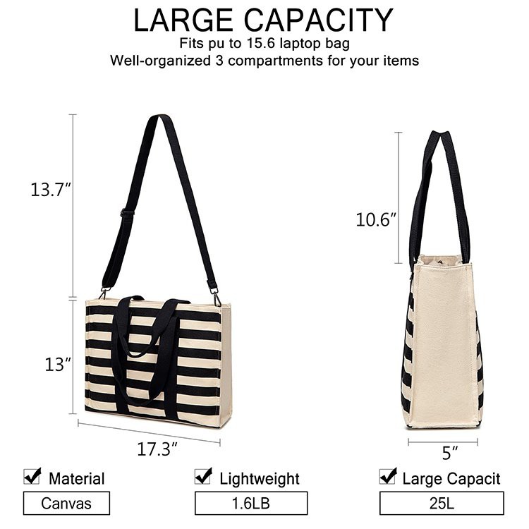 striped tote bag